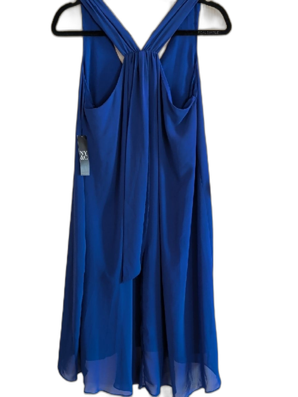 New York & Co. Royal Blue Sleeveless Shift Dress – Size S | V-Neck | Lined - Picture 2 of 9